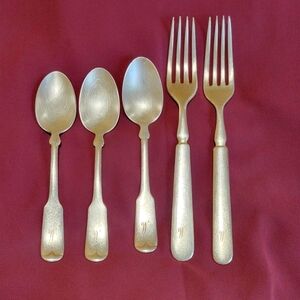 Set of 5 silver Roger brothers flatware